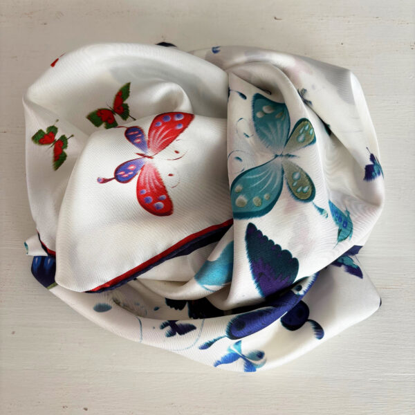 FOULARD DOPPIA STAMPA FARFALLE - immagine 5